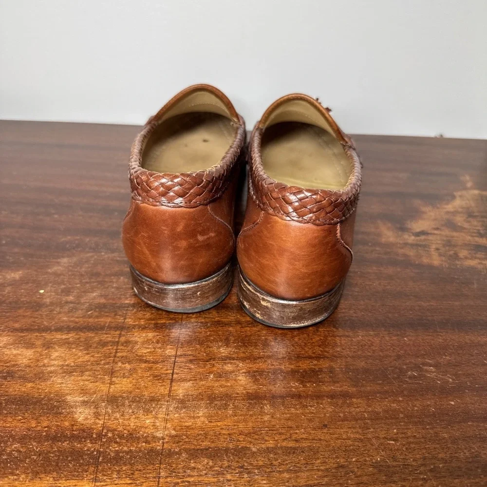 Allen Edmonds Maxfield Tassel Loafers Brown Sz 9.5 B Leather Office formal